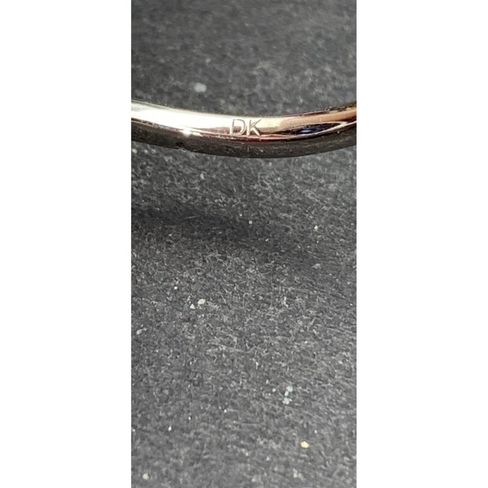 Lab Blue Spinel Ring w/ Natural Black Spinel Rhodium 925 Sterling Silver Sz 5.75 - Picture 6 of 8